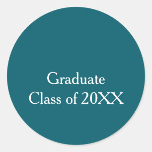 Afgestudeerde klas van 20XX turquoise gefeliciteer Ronde Sticker