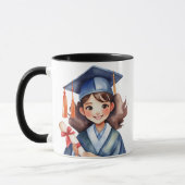 Afgestudeerde meisje mok, Geschenk voor afgestudee Mok (Links)