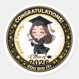Afgestudeerde Meisjes Klas van 2026 Sticker