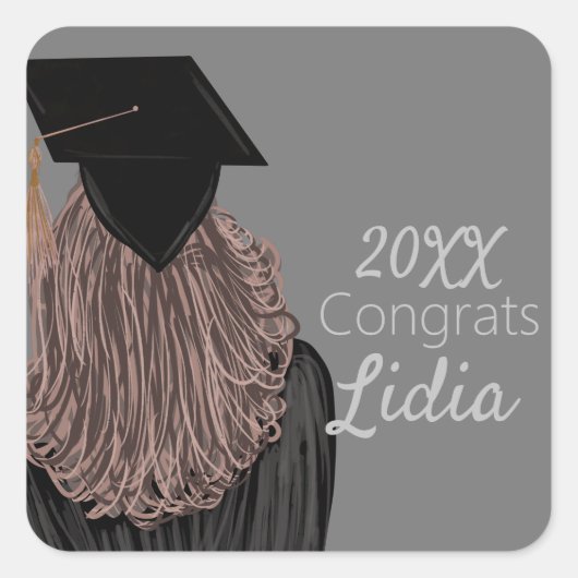Afgestudeerde middelbare scholier Afgestudeerd Vierkante Sticker (Voorkant)