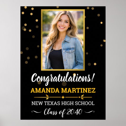 Afgestudeerde middelbare school Foto Afstuderen Poster (Voorkant)