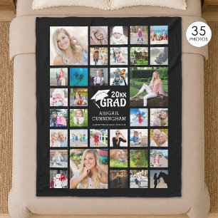Afgestudeerde moderne fotocollage naam school zwar fleece deken