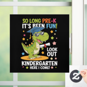 Afgestudeerde Pre K Kleuterschool Dinosaur T Rex Raamsticker