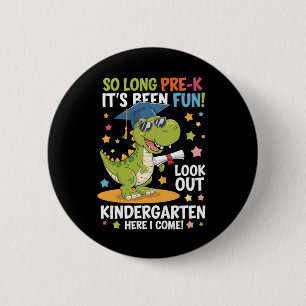 Afgestudeerde Pre-K kleuterschool Dinosaur T Rex Ronde Button 5,7 Cm