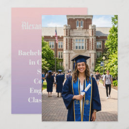 Afgestudeerde Senior Foto Ombre Accent Kaart