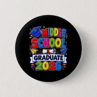 Afgestudeerde studenten middelbare school 2026 ronde button 5,7 cm