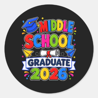 Afgestudeerde studenten middelbare school 2026 ronde sticker