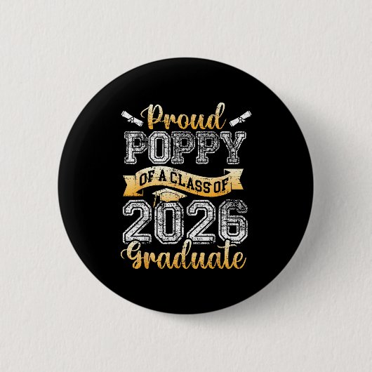 Afgestudeerde trotse klaproos van de klas van 2026 ronde button 5,7 cm (Voorkant)