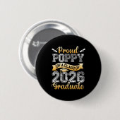 Afgestudeerde trotse klaproos van de klas van 2026 ronde button 5,7 cm (Voorkant /achterkant)