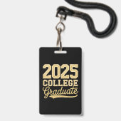 Afgestudeerde universiteitsstudent afstuderen seni badge (Voorzijde met lanyard)