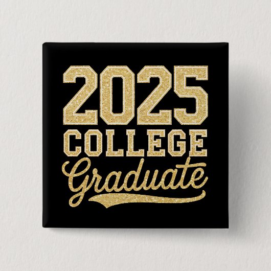 Afgestudeerde universiteitsstudenten eindexamen se vierkante button 5,1 cm (Voorkant)