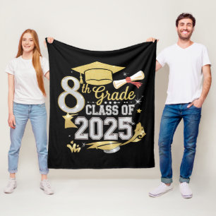 Afgestudeerde van de 8e klas van 2025 Afstudeerdip Fleece Deken
