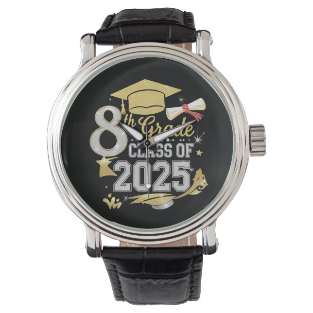 Afgestudeerde van de 8e klas van 2025 Afstuderen Horloge (Voorkant)