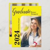 Afgestudeerde van de klas van 2024: Modern zwart-w Kaart (Voorkant / Achterkant)