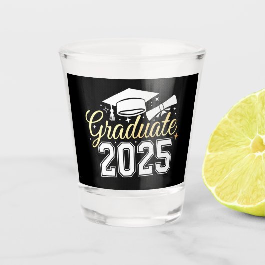 Afgestudeerde van de klas van 2025 shot glas (Voorkant)