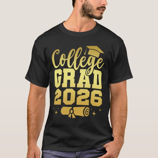 Afgestudeerde van de klas van 2026 Afstuderen Afst T-shirt (Voorkant)