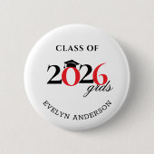 Afgestudeerde van de klas van 2026 ronde button 5,7 cm (Voorkant)