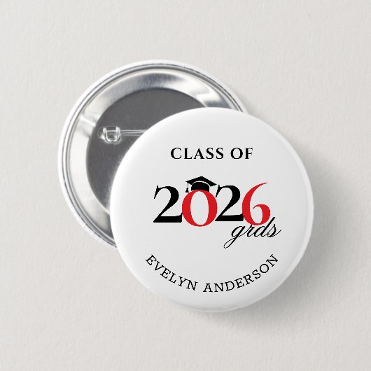Afgestudeerde van de klas van 2026 ronde button 5,7 cm (Voorkant /achterkant)