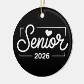 Afgestudeerde van de klas van 2026 senior hart keramisch ornament (Links)