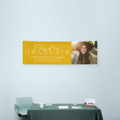 Afgestudeerde van het jaar geel afstudeerfoto spandoek (Beurs)