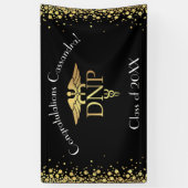 Afgestudeerde verpleegkundige praktijk Zwart Goud Spandoek (Verticaal)