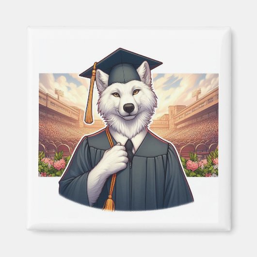 Afgestudeerde Wolf Magneet (Voorkant)