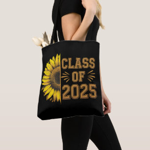 Afgestudeerde zonnebloem afstuderen klas 2025 tote bag