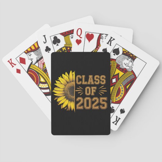 Afgestudeerde zonnebloem afstuderen klas van 2025 pokerkaarten (Achterkant)
