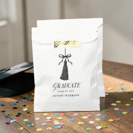 Afgestudeerde zwarte strikken kwast afstudeerfeest bedankzakje