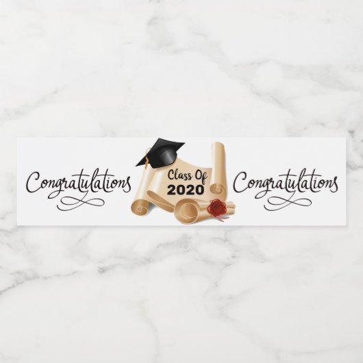 Afgestudeerden 2020 Klas Waterfles Etiket (Enkel label)