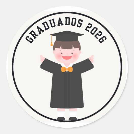 Afgestudeerden 2026 Schattige Afstudeer sticker \ (Voorkant)