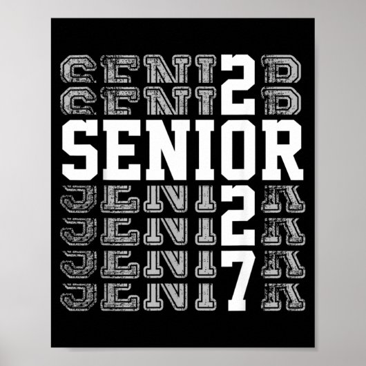 Afgestudeerden 2027 Klas 2027 Middelbare School Af Poster (Voorkant)