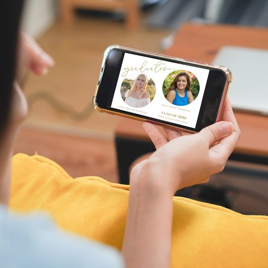 Afgestudeerden 2 Foto Eenvoudige Stijlvolle Gouden Kaart