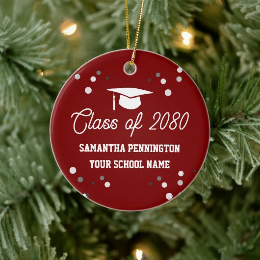 Afgestudeerden foto met Kerst Keramisch Ornament (Boom)