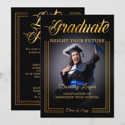 Afgestudeerden, gouden aanraking fleurt je toekoms kaart (Voorkant / Achterkant)