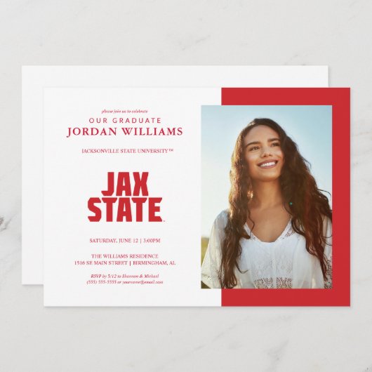 Afgestudeerden Jacksonville State University Aankondiging (Voorkant / Achterkant)