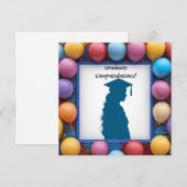 Afgestudeerden Kunstwerk met Ballonnen Kaart (Voorkant / Achterkant)