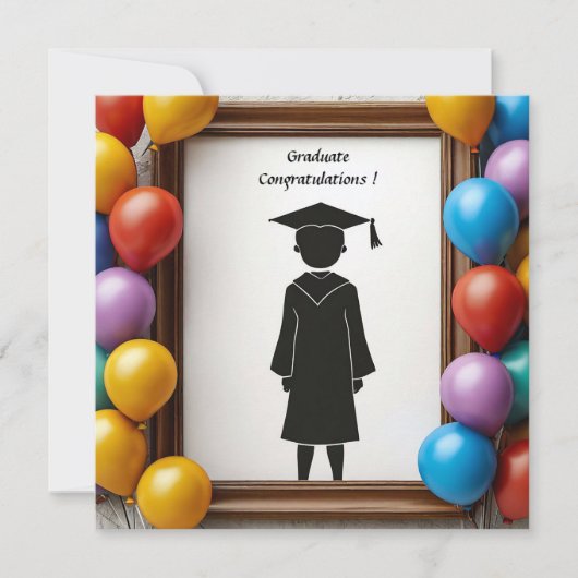 Afgestudeerden Kunstwerk met Ballonnen Kaart (Voorkant)