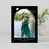 Afgestudeerden Moderne Architectuur vieren dubbel  Folie Uitnodiging (Staand Voorkant)