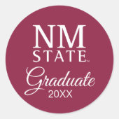 Afgestudeerden New Mexico State University Ronde Sticker (Voorkant)