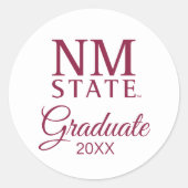 Afgestudeerden New Mexico State University Ronde Sticker (Voorkant)