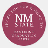 Afgestudeerden New Mexico State University Ronde Sticker (Voorkant)