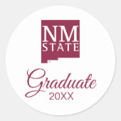 Afgestudeerden New Mexico State University Ronde Sticker (Voorkant)