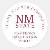 Afgestudeerden New Mexico State University Ronde Sticker (Voorkant)