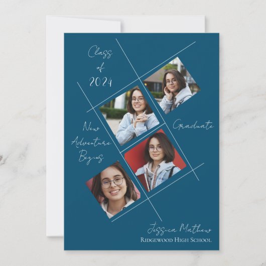 Afgestudeerden van 2025 Multi-foto afstudeeruitno Kaart (Voorkant)
