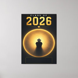 Afgestudeerdenklas 2026 Diploma Naam Poster Op Maa Canvas Afdruk