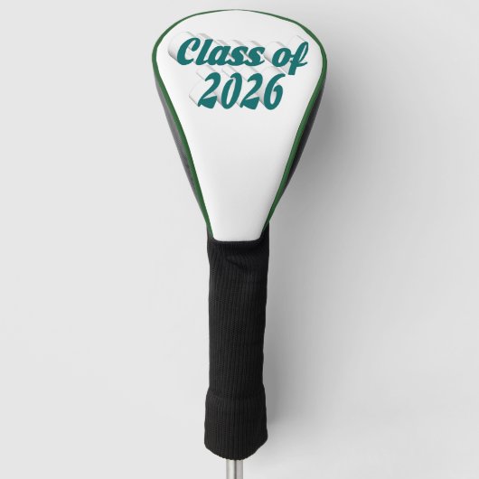 Afgestudeerdenklas 2026 groene tekst afstuderen golfheadcover (Voorkant)