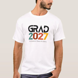 Afgestudeerdenklas 2027 Afstudeerfeest Retro Minim T-shirt