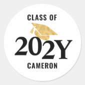 Afgestudeerdenklas van 2025 Gepersonaliseerd Ronde Sticker (Voorkant)