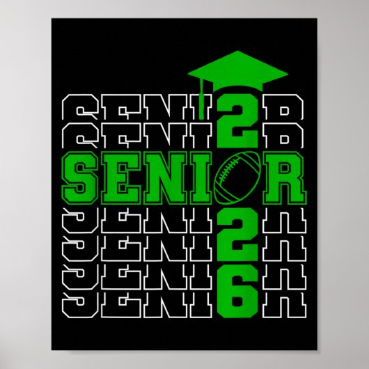Afgestudeerdenklas van 2026 afstuderen 2026 groen poster (Voorkant)